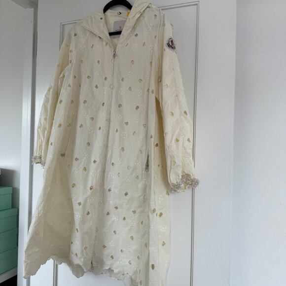 Moncler Genius Moncler Zaleia Layered Coat Embroidered Floral Drawstring Hood - Picture 8 of 12